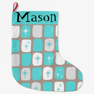 Meia De Natal Grande A Turquesa Retroativa Faz Natal