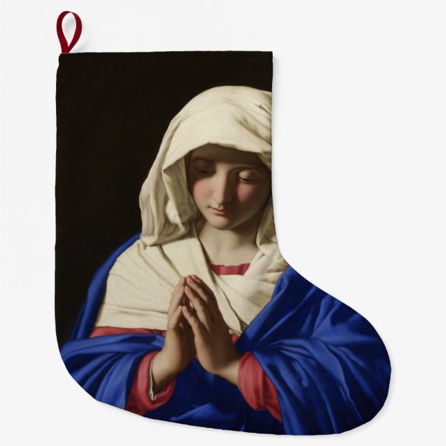 Meia De Natal Grande A Virgem Maria na Oração (Frente)