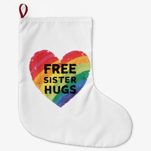 Meia De Natal Grande Abraços de Irmã Grátis Mês do Orgulho LGBT Gay Lés