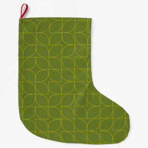 Meia De Natal Grande Abstração de folhas verde, legal, moderna, diverti