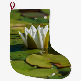 Meia De Natal Grande Água Lily Blossom