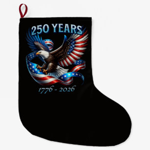 Meia De Natal Grande Águia Patriótica e Bandeira 250 Anos 1776-2026