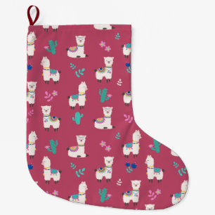 Meia De Natal Grande Alpacas/Lhamas