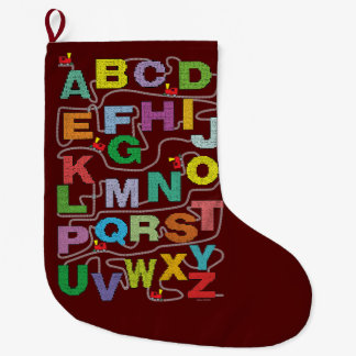 Meia De Natal Grande Alphabet Maze Quebra-cabeça Railroad