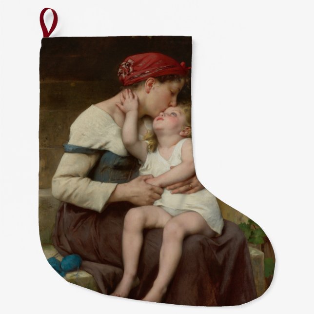 Meia De Natal Grande Amando a Mãe com seu Filho Adorável (Perrault) (Frente)