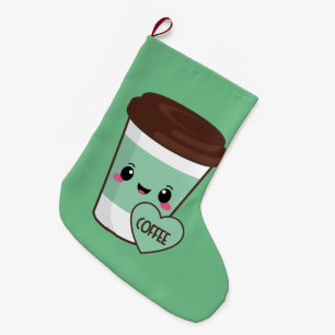Meia De Natal Grande Amante de Emoji do café