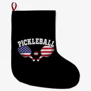 Meia De Natal Grande Amar Bola de Picles do Jogador de Pickleball dos E