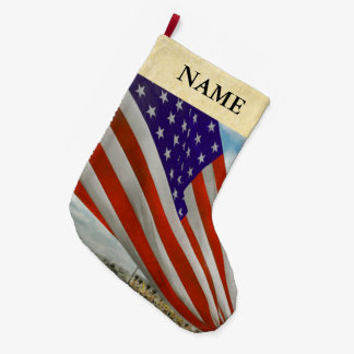 Meia De Natal Grande Americana - Fort Hood TX - Desdobrando a bandeira