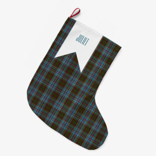 Meia De Natal Grande Anderson Clan Tartan - Padrão de Xadrez Escocês