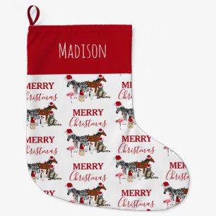 Meia De Natal Grande Animais de Natal Engraçados e Personalizados Luzes