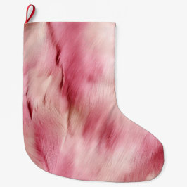 Meia De Natal Grande Animal branco Dourado rosa