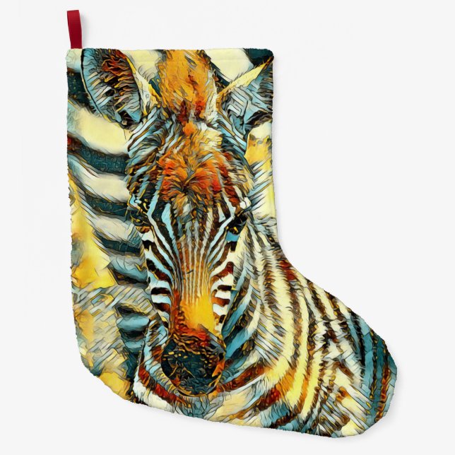 Meia De Natal Grande AnimalArt_Zebra_002 (Frente)