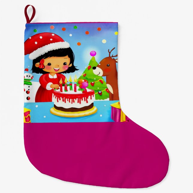Meia De Natal Grande Aniversário de Natal 7 (Frente)
