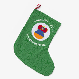Meia De Natal Grande Anjo da Bandeira Armênia Natal Personalizado