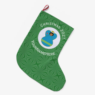 Meia De Natal Grande Anjo da Bandeira de Aruba Natal Personalizado 