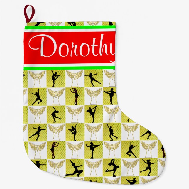 MEIA DE NATAL GRANDE ANJO DE PAREDE PERSONALIZADO DE NATAL (Frente)