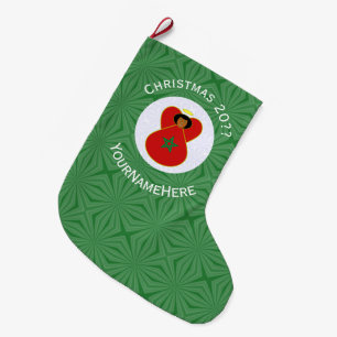 Meia De Natal Grande Anjo do Natal Marroquino Bandeira Personalizada 