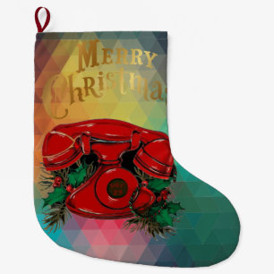 Meia De Natal Grande Antecipação do telefone de Natal Vermelho