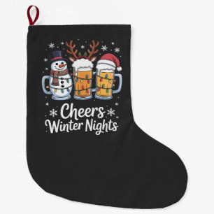 Meia De Natal Grande Aplaudimos Noites de Inverno Cervejas Boneco de Ne