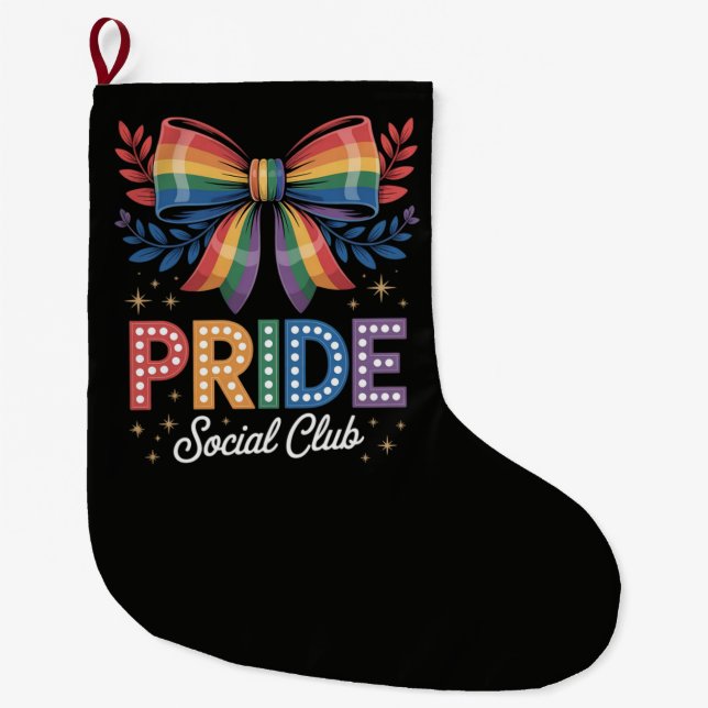 Meia De Natal Grande Arco-íris LGBTQ (Frente)