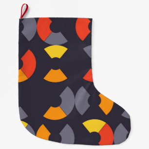 Meia De Natal Grande Arte circular colorida, legal, moderna, urbana