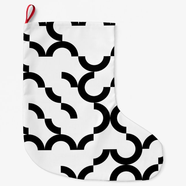 Meia De Natal Grande Arte circular negra, legal, moderna, urbana (Frente)