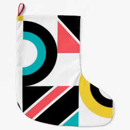 Meia De Natal Grande Arte geométrica moderna, colorida, urbana, moderna