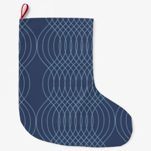 Meia De Natal Grande Arte ondulada azul, decorativa, simples, moderna,