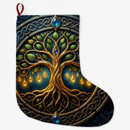 Meia De Natal Grande Árvore Celestial de Luz Árvore Celta de Ouro da Vi