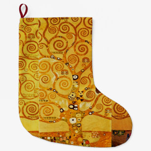 Meia De Natal Grande Árvore da vida Gustav Klimt Nouveau