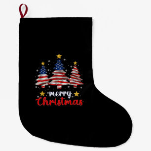 Meia De Natal Grande Árvore de Natal Alegre Bandeira Americana Engraçad