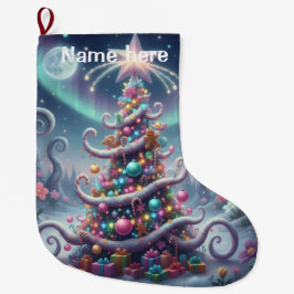 Meia De Natal Grande Árvore de Natal Caprichosa -