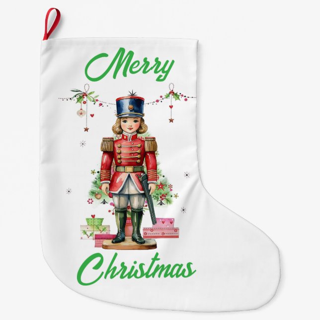 Meia De Natal Grande Árvore de Natal do Toy Soldier (Frente)