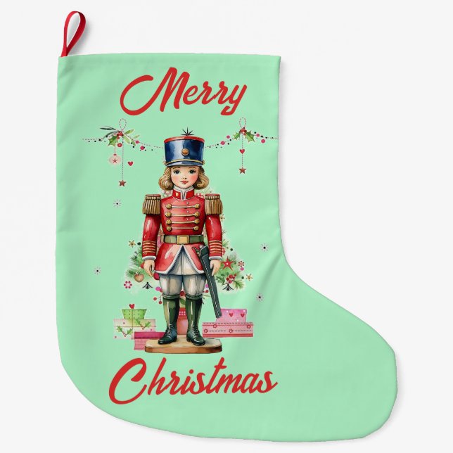 Meia De Natal Grande Árvore de Natal do Toy Soldier (Frente)