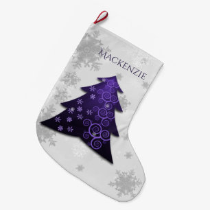 Meia De Natal Grande Árvore de Natal Festiva Roxo
