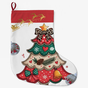 Meia De Natal Grande Árvore de Natal Moderna Colorida