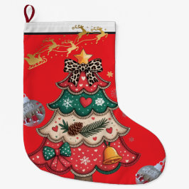 Meia De Natal Grande Árvore de Natal Moderna Colorida