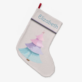 Meia De Natal Grande Árvore Natal Pastel