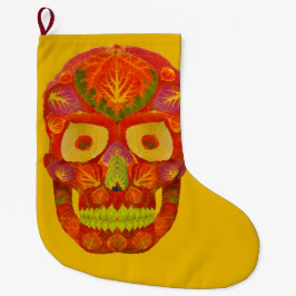 Meia De Natal Grande Aspen Folha Crânio 16