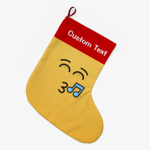 Meia De Natal Grande Assobiar Face com Olhos Sorridentes Natal Pequeno