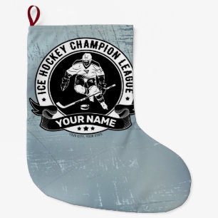 Meia De Natal Grande Atleta Personalizado Da Equipe De Rink De Gelo Do 