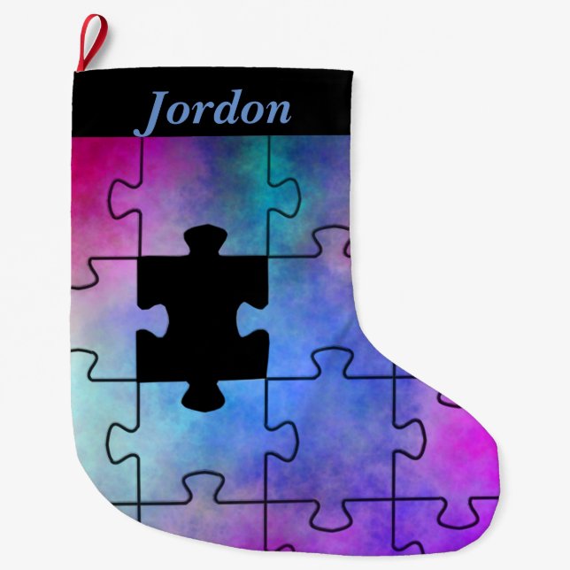 Meia De Natal Grande Autismo (Frente)