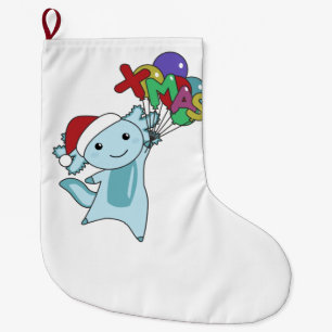 Meia De Natal Grande Axolotl Felry Natal Animais de inverno Axolotl