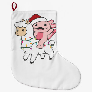 Meia De Natal Grande Axolotl Llama Alpaca Animais de inverno