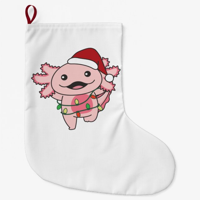 Meia De Natal Grande Axolotl Natal Animais de inverno Axolotls (Frente)