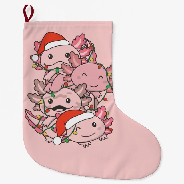 Meia De Natal Grande Axolotl Natal Árvore Animais de Natal Axolots  (Frente)