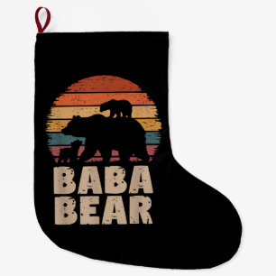 Meia De Natal Grande Baba Bear Vintage Retro Funny Dia de os pais 2 Cub