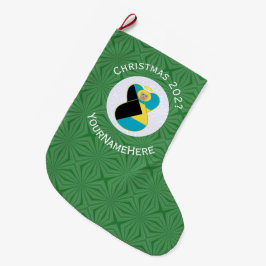 Meia De Natal Grande Bahaman Flag Blonde Angel Christmas Personalizado