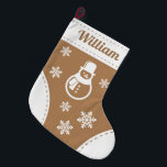 Meia De Natal Grande Balcão de Natal Elegante Snowman<br><div class="desc">Você tem um estilo exclusivo de decoração domiciliar? Você está no lugar certo! O que é melhor do que dar o presente perfeito nesta temporada de festas? Estas estocações de Natal personalizadas iluminam o seu manto nesta época de férias.</div>