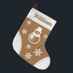 Meia De Natal Grande Balcão de Natal Elegante Snowman<br><div class="desc">Você tem um estilo exclusivo de decoração domiciliar? Você está no lugar certo! O que é melhor do que dar o presente perfeito nesta temporada de festas? Estas estocações de Natal personalizadas iluminam o seu manto nesta época de férias.</div>